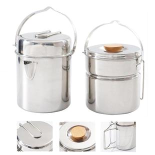 Stainless Steel Camping Pot Set Cooking Kettle Portable