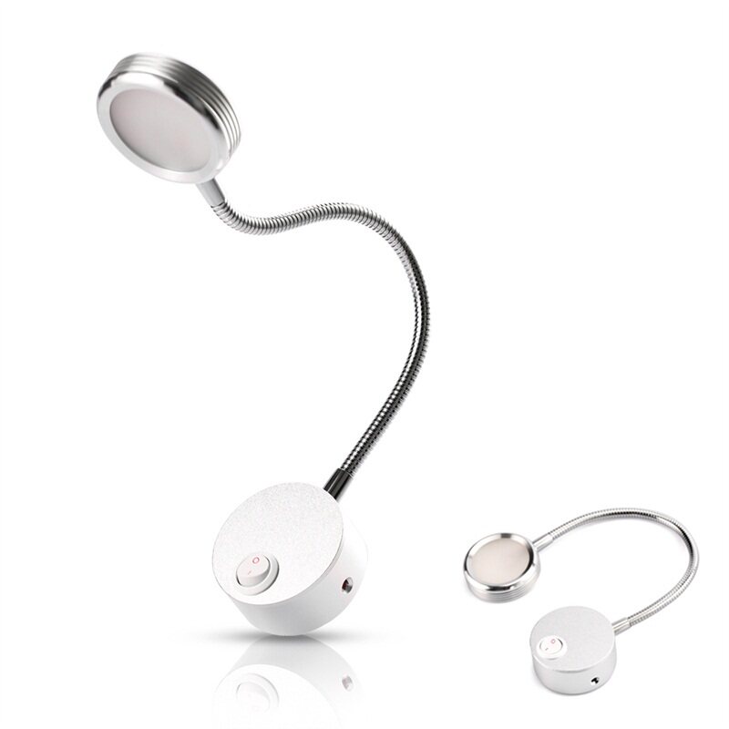 LED Wall Lamps With Knob Switch 5W AC85-265V Silver Bedroom