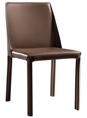 Industrial Style Dining Chair Luxury Saddle Leather Chair