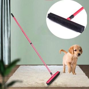 Push Broom Long Handle Rubber Bristles Sweeper Squeegee for