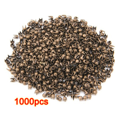 1000 2.5mm Stud Rivet Claw Copper Bronzed Belt Bag Decorati
