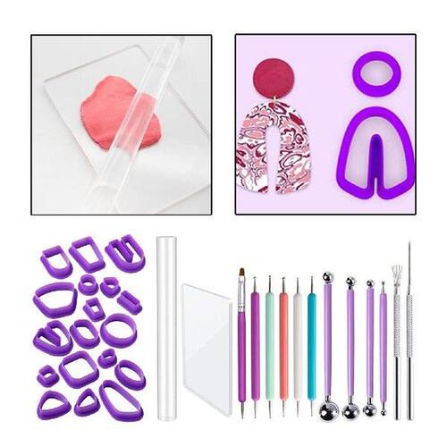 32x Polymer Clay Earrings DIY Pendant Cutting for Fondant