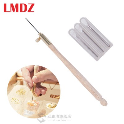 Embroidery Tambour Crochet Hook with 3 Needles French Croche
