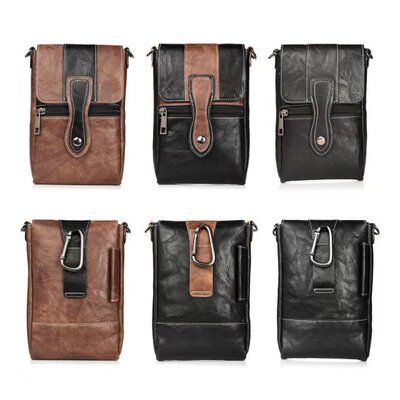 Holster Man Shoulder Belt Clip Mobile Phone Leather Case