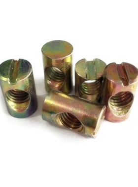 25Pack M6 Barrel Nuts Cross Dowels Slotted Nuts for Beds Cri