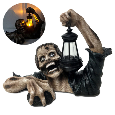 1PCS Zombie Resin Statue Led Lantern Garden Statues Horror