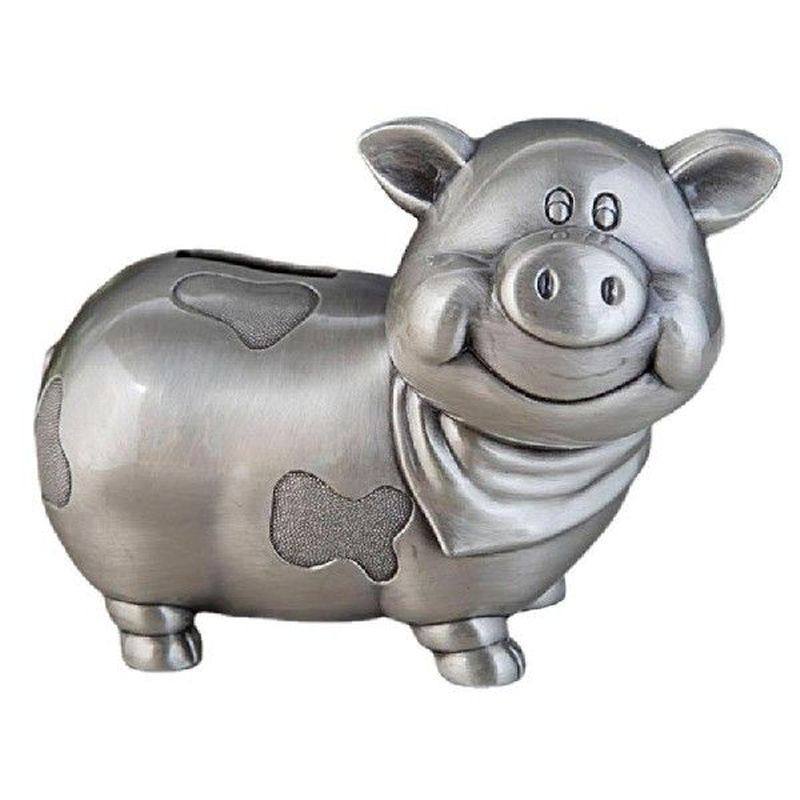 metal money piggy bank sliver pig bank money jar creative