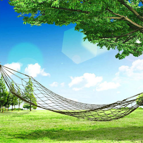Nylon Portable Mesh Hammock Hanging Sleeping Bed Swing Outdo