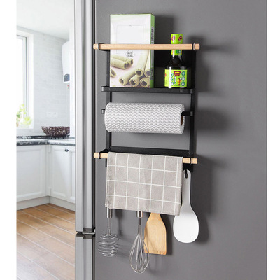 Metal Organizer Rack Fridge External Side Hanging Storage