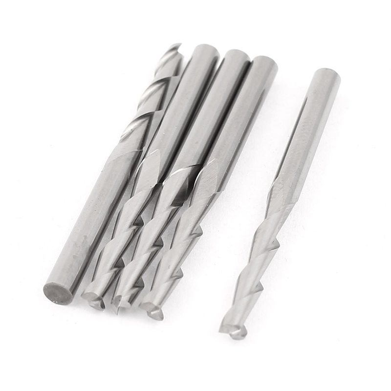 5pcs 2 Flutes 2mm Cutting Dia 12mm Depth Tungsten End Mill