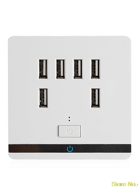 3.4A 6 Port USB Wall Charger Outlet Power Receptacle Socket