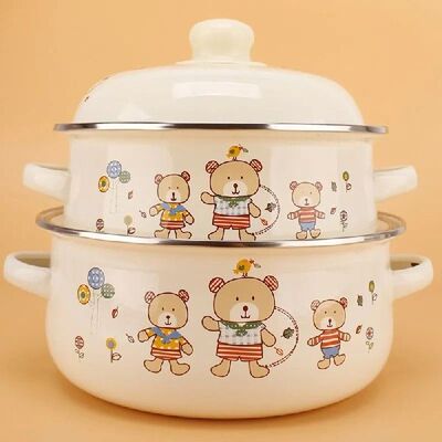 Enamel Pot Enamel Enamel Soup Pot Old-fashioned Binaural