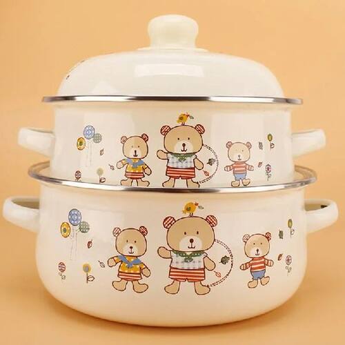 Enamel Pot Enamel Enamel Soup Pot Old-fashioned Binaural