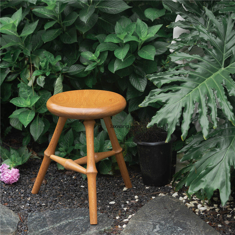 solid wood living room stool bamboo joint small designer