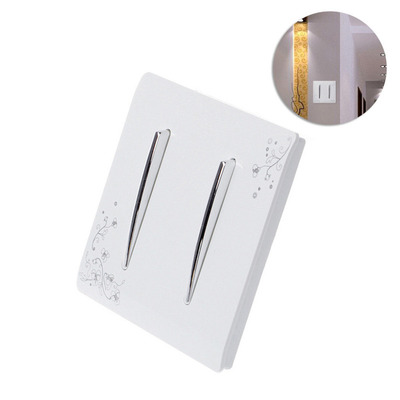 2 Gang 1 Way Ivory White Brief Art Weave AC 110-250V Panel P