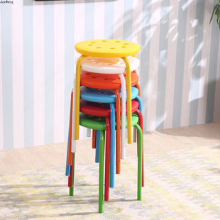Colorful Round Stool Home Plastic Living Room Furniture