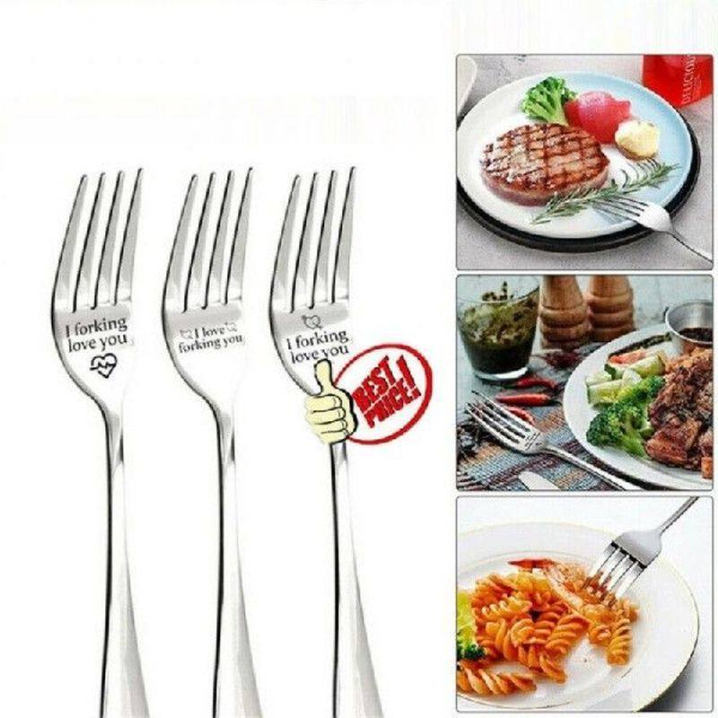 letter print forks engraved fork-best gift for husband wife