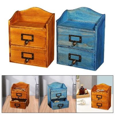 Desktop Drawer Storage Box with 2 Drawers Desk Organizer