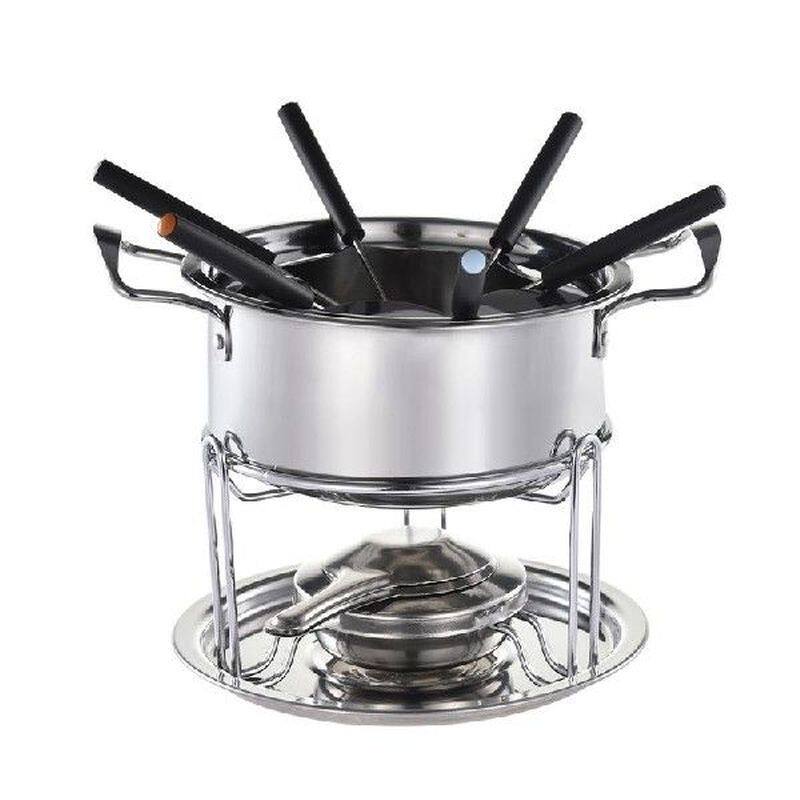 stainless steel chocolate melting pot cheese fondue set