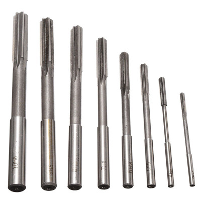 8pcs HSS H8 Machine Reamers Straight Shank Chucking Reamers