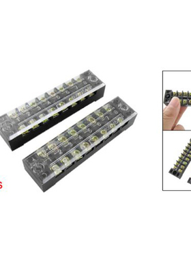 600V 15A Dual Row 8P Screw Connector Electric Barrier Termin