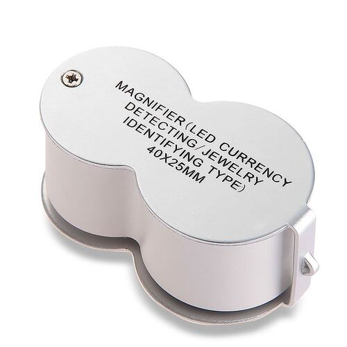 40 trade Jeweler Loupe with 2 lamp LED 1 Counterfeit Prueff
