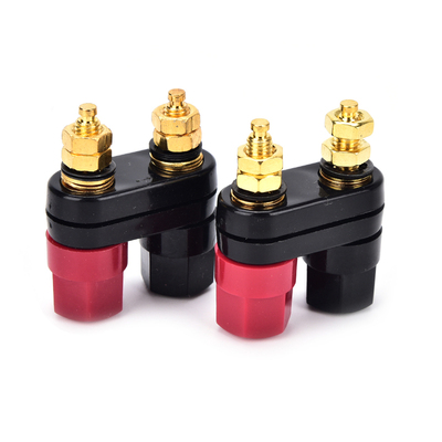 2PCS Banana plugs Couple Terminals Red Black Connector Ampli