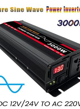 3000W DC 12V 24V To AC 110V 220V Pure Sine Wave Power Invert