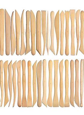 38pcs 8inch Wooden Polymer Clay Pottery Mini Sharping Modeli