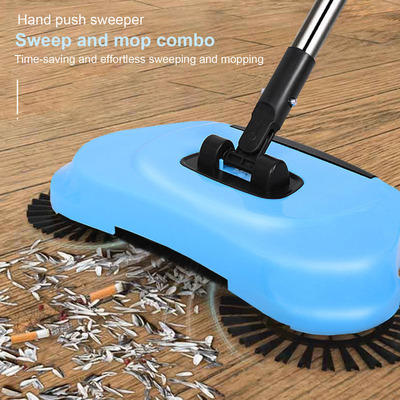 Hand Push Sweeper Floor Soft Broom Dustpan Set Household