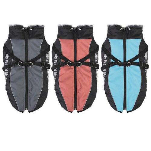 Pet Dog Jacket Autumn Winter Warm Dog Clothes With Harness