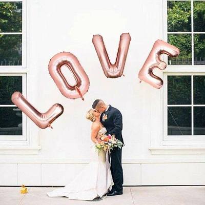 Rose Gold Letter Foil Balloons Wedding Decoration Baby Love