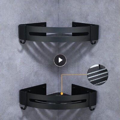 Storage RackTriangle Towel Shower Black Corner Shelves Wall