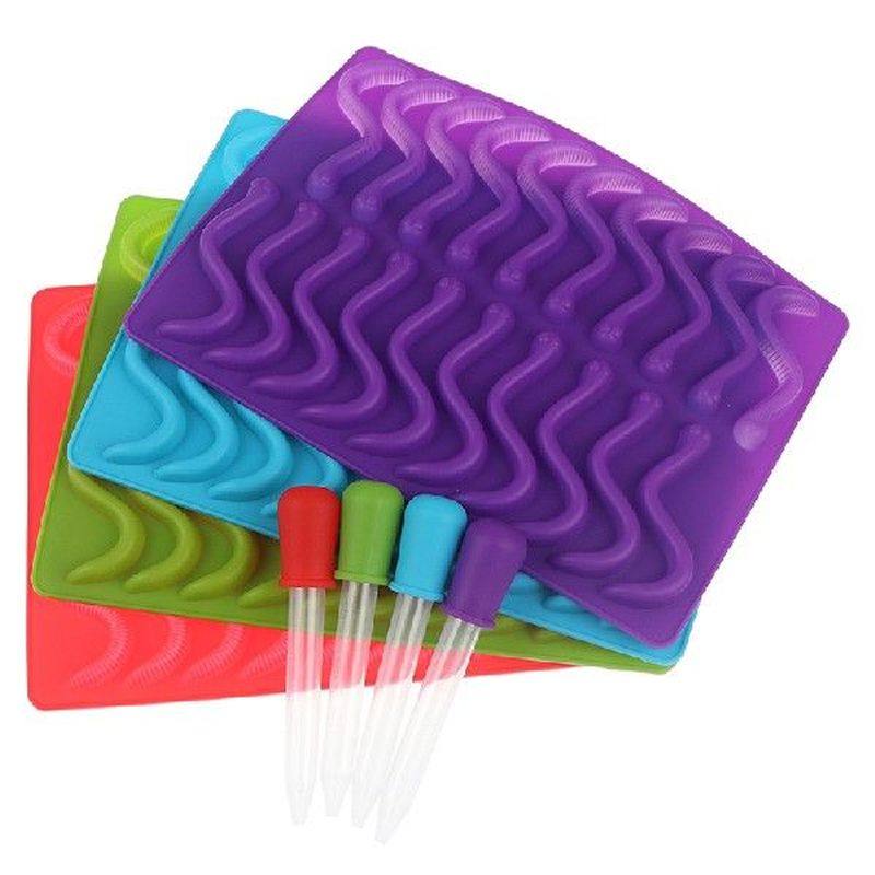 20 cavity silicone gummy snake worms chocolate mold sugar