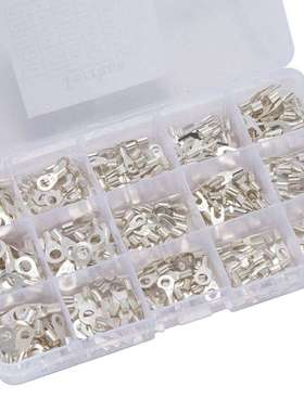 375 Pcs 15 in 1 Non-Insulated Ring Fork U-type Terminals Tin