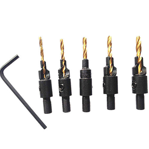 5pk Counter Sink Countersink Drill Bit Set Screw Drill Count