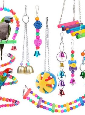 5/6/10 Pack Bird Toys for Parakeets Swing Ladder Hammock