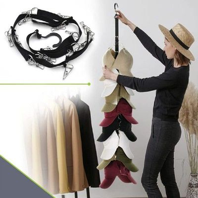 Hat Organizer Holder Rack for Closet Rod Easy Hat Storage