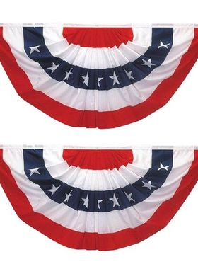 2pcs 3x6ft United States Outdoor Decor Patriotic Pleated