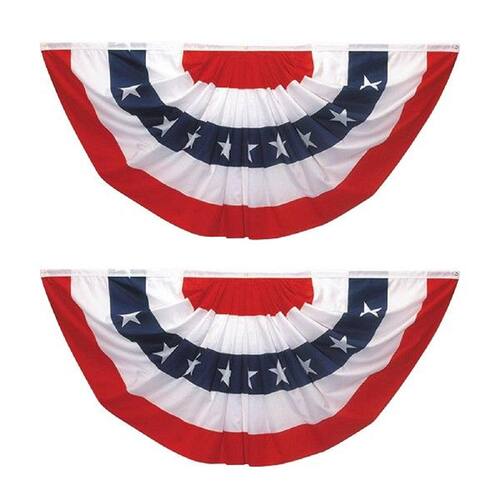 2pcs 3x6ft United States Outdoor Decor Patriotic Pleated