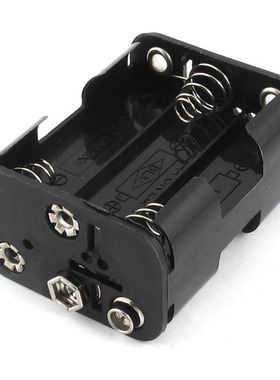 Double Side Spring 6 x 1.5 V AA Battery Holder Case Box Blac