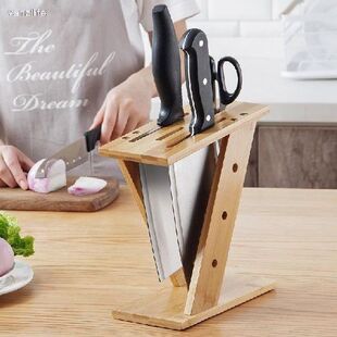 vanzlife multifunctional Bamboo Crossing Knife Holder
