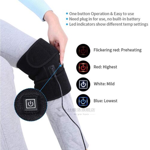 SB Heated Warm Knee Pad Brace Wrap Pain Relief Rechargeable