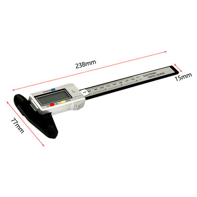 Carbon Fiber Gauge Vernier Calipers Measure 150mm 6inch LCD