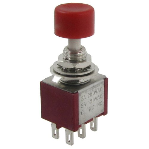 2 Pcs AC 250V 2A 120V 5A DPDT 2NO 2NC Momentary Button Switc