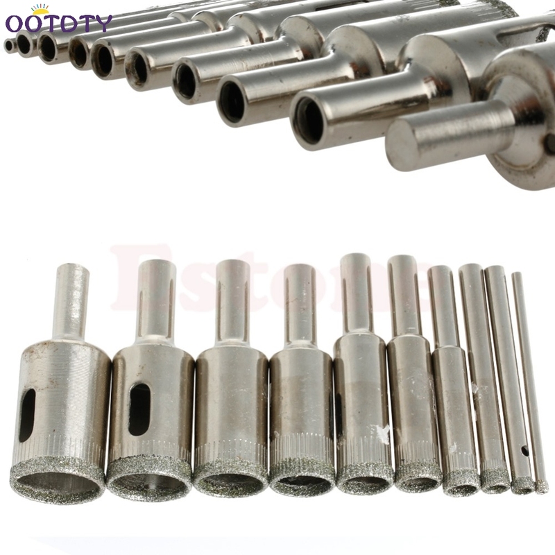 10pcs 3mm-20mm Diamond Hole Saw Tile Ceramic Glass Marble Co