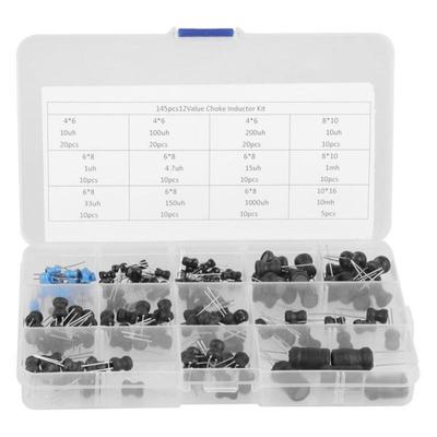 145Pcs 10uH-10mH 12 Values Choke Inductors Assorted Kit With