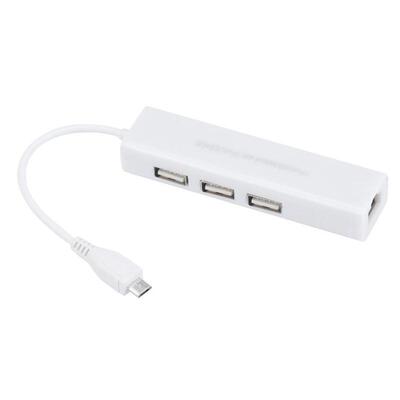 Micro USB to Network LAN Ethernet RJ45 Adapter with 3 Port