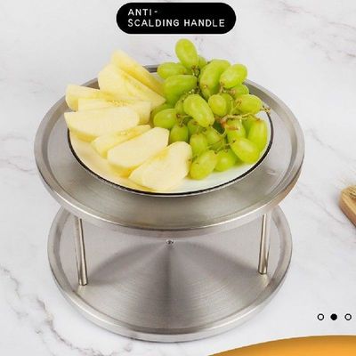 Two Tier Rotating Organizer Tray Stainless Spice Kitchen