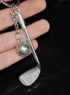 Beautiful Alloy Silver Golf Club  Key Ring  Bag Purse Pendan